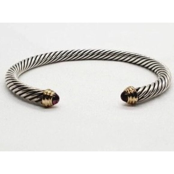 David Yurman Sterling Silver 925 14K Yellow Gold Pink Stone - Picture 7 of 10